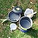 Cozime Camping Cookware Mess kit-8pics Cookset Lightweight Compact Durable Pot Pan Bowls Foldable Spork Nylon Bag for Boy Scouts