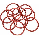 HARFINGTON 10pcs Silicone O-Ring 38mm OD 32mm ID 3mm Width Metric Sealing Gasket Plumbing VMQ Seal O-Ring Washer for Pressure Washer Air Gas Connections Auto Repair, Red