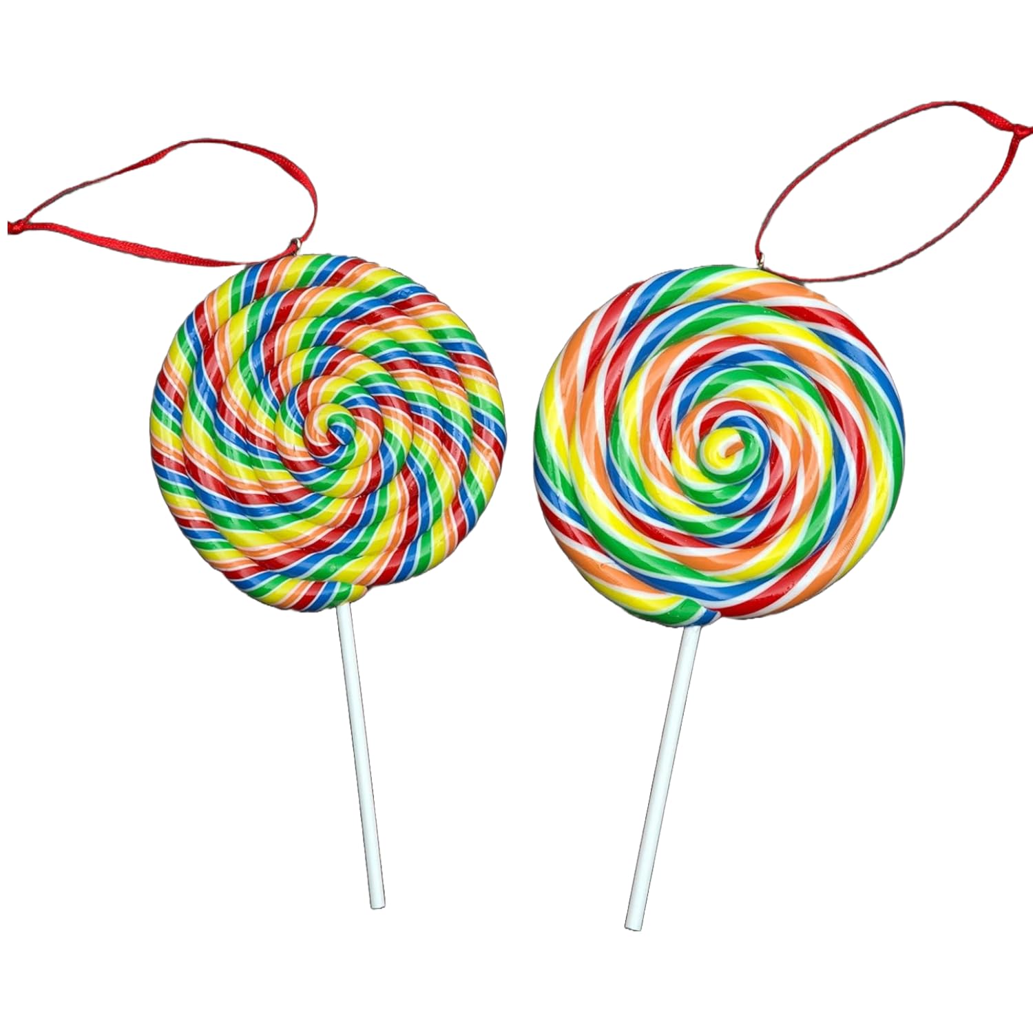 SHATCHI Christmas Tree Hanging Decorations Lollipop Pendants Candy Cane Tree Wall Home Décor Ornaments 2pcs Set, 12x8cm