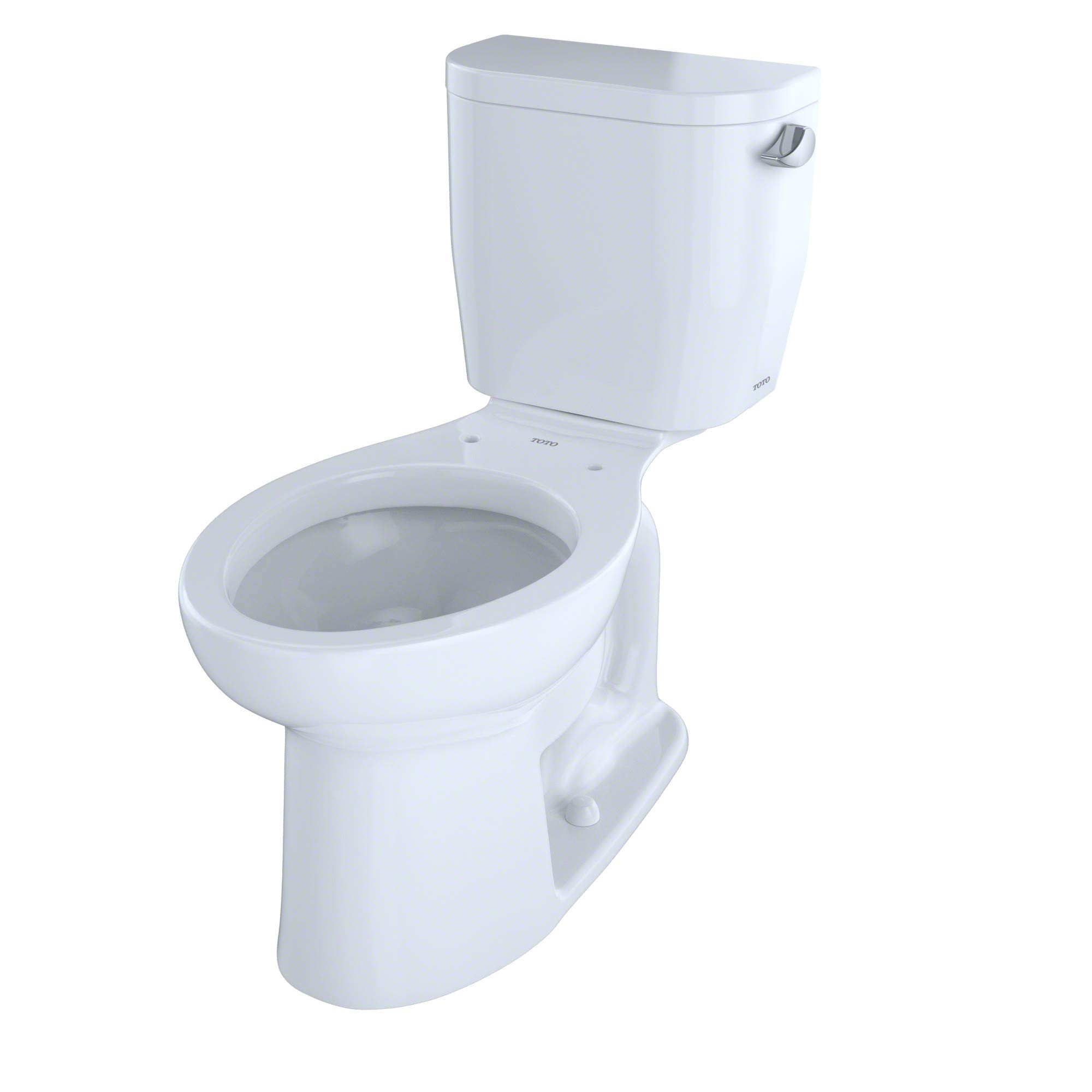 TOTO CST244EFR#01 Entrada Two-Piece Elongated 1.28 GPF Universal Height Toilet with Right-Hand Trip Lever, Cotton White (BASE ONLY)