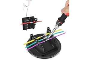 NOEVSBIG Upgraded Aluminum Alloy Magnetic Helping Hands Soldering Station with Base - Third Hand Soldering Stand, Soldering Wire Holder with 6 Slots for 28AWG to 12AWG Wires(Only 1Pcs Stand)