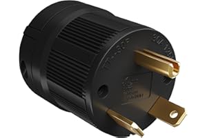 Elecan 30 Amp 125V RV Replacement Plug, NEMA TT-30P Extension Cord End Male Power Connector, Electrical Straight Blade, Groun