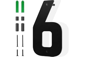 SPNO1-MS 3 Inch Floating Aluminum House Numbers, House Address Numbers Letters for Outside, Modern Metal Black Address Number Letters for Door Home Office Apartment Garden (6)