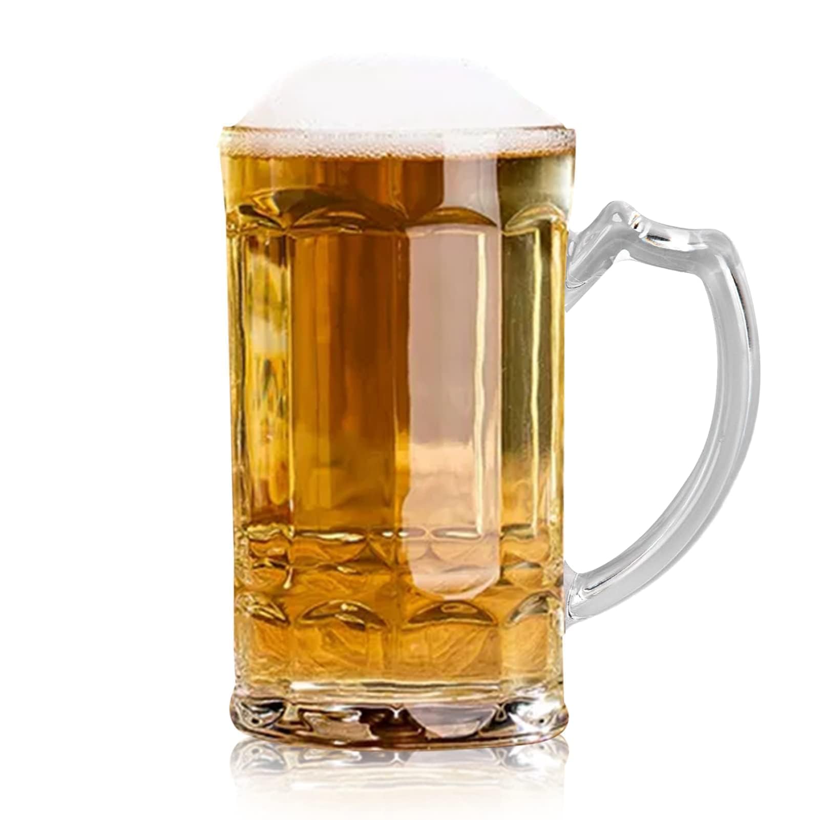HERCHR Plastic Beer Stein 17.6Oz Plastic Beer Mug with Handle 0.88 Pint Tankard Mug Acrylic Juice Freezer Cup Stein Ice Wine Cup for Bar Kitchen