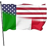 American Flag and Italian Flag Banner - 3x5 Feet, Indoor/Outdoor Decorative for Garden and House