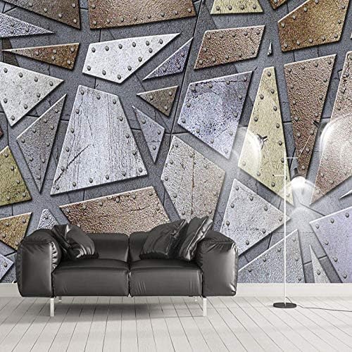 3D Mural Wallpaper 3D Mural Wallpaper Modern Abstract Imitation Metal Geometry Wall Painting Restaurant Bar Ktv Frescoes 400X280Cm