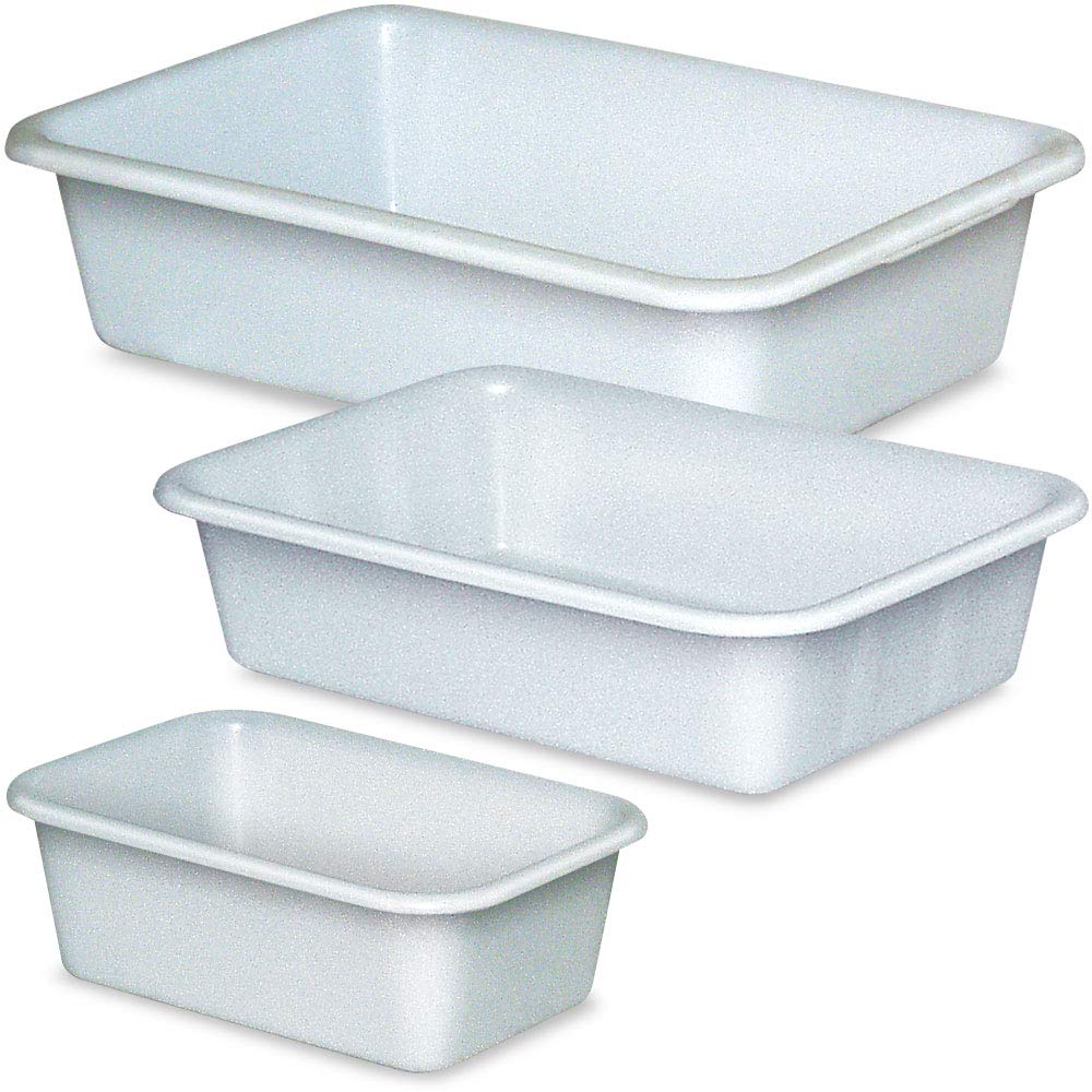 Set mit 3 Kunststoffwannen, lebensmittelecht, 1x 12 Liter, 1x 25 Liter