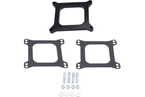 GSKMOTOR Black Carb spacers 1/2" Tall Open Phenolic Carburetor Spacer Compatible with Holley 4150/4160 4bbl. SBC BBC Carb(1 SET)