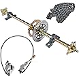 Go Kart Rear Axle Kit 44-inch Axle with Pillow Block Sprockets Brake Discs Hubs Chains Brake Master Cylinder Calipers Replacement for Go Kart ATVs 4x4s and Drift Tricycles