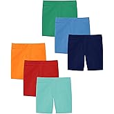 Andrew Scott Kids Girls Cotton Stretch Active Shorts | Bike Dance Yoga Gymnastics Shorts | Multi Packs & Colors