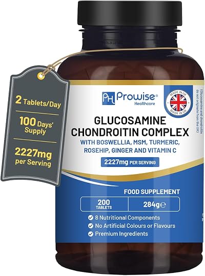 PH PROWISE Glucosamine & Chondroitin Complex 200 Tablets UK Made 8 Components