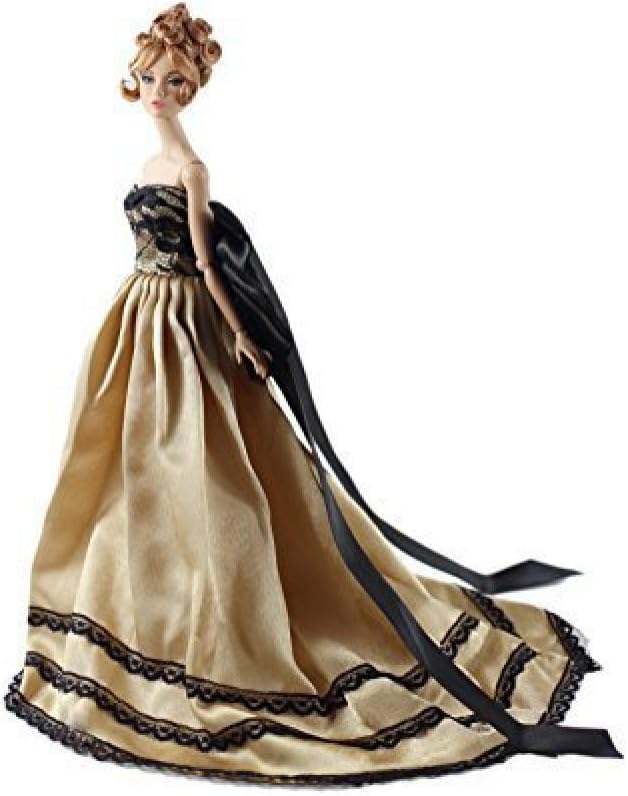 Gold Fashion Princess Dress Gown Made Fit for Barbie Doll