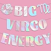 Big Virgo Energy Banner, August/September Birthday Party Decorations, 12 Constellation Zodiac Virgo Birthday Party Decorations, Astrology Bday Party Supplies