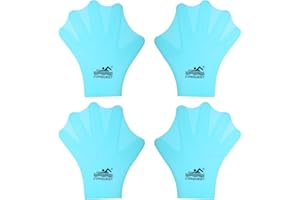PATIKIL Silicone Swimming Gloves, Webbed Swim Gloves Unisex Full Finger Water Resistance Training Gloves for Adult Aquatic