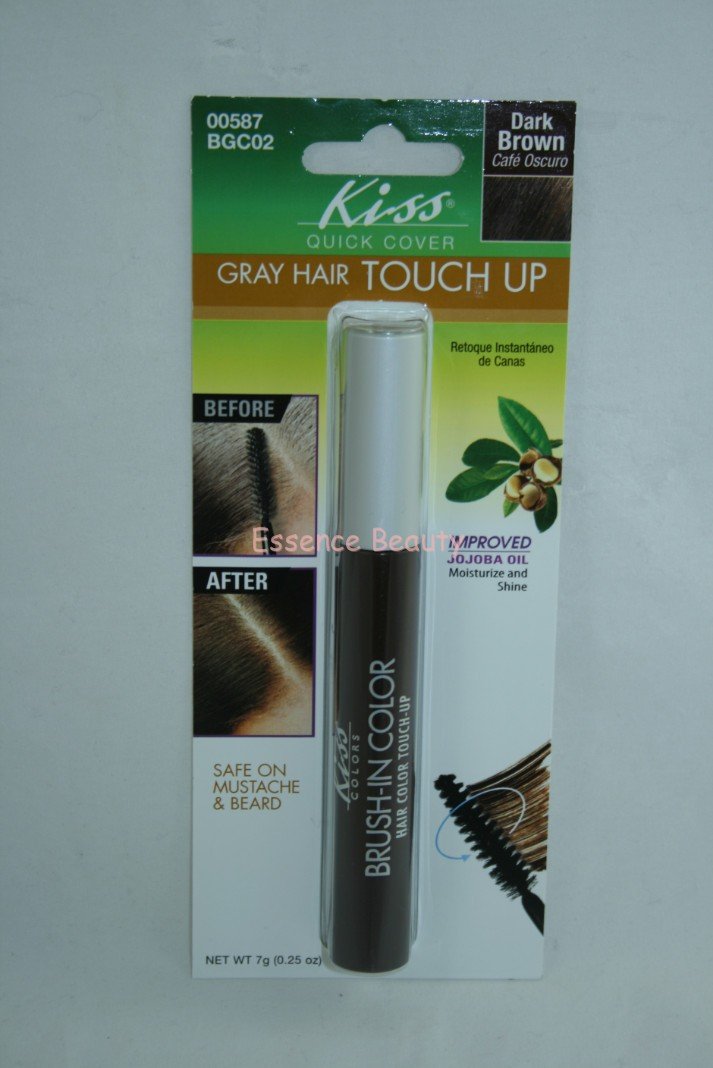 Kiss Quick Cover Brushin Color Touch up [ Dark Brown ] Hair Coloring Brushes And
