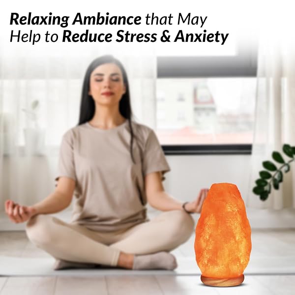WBM SALT LAMP – USB HIMALAYAN SALT LAMP WITH TOUCH DIMMER CONTROL, NATURAL PINK CRYSTAL, 5-7 LBS, WOODEN BASE, LED BULB, ROOM DECOR, HOME DECOR, RELAXATION, AMBIANCE, GIFT