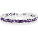 Gem Stone King Princess Cut Cubic Zirconia Classic Tennis Bracelet for Women (15.00 Cttw, 4MM CZ, Size 7 Inch)