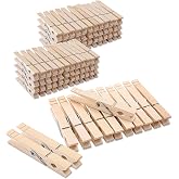 Clothes Pins Wooden Large Clothespin for Laundry 3.5 inch【100 Pack】 | Natural Wood Clothes Pins Bulk,Clothespins for Classroo