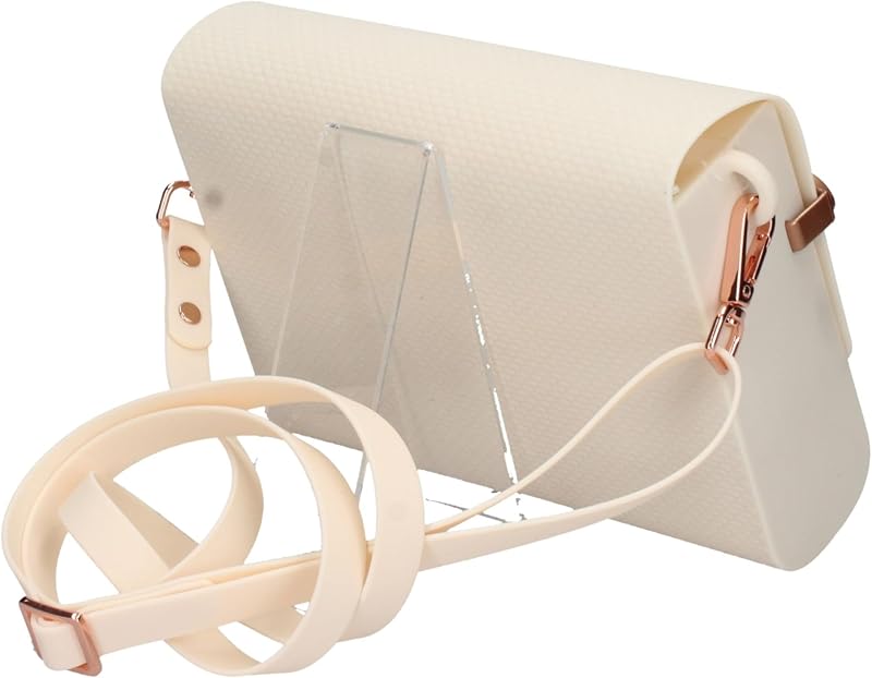 - Casual Bag, Borsa in Silicone da Donna con Catenella da Polso e Tracolla Regolabile, Elegante, Chiusura di Sicurezza, Resistente all’Acqua