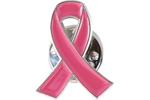 Emblematic Jewelry Official Pink Ribbon Breast Cancer Awareness Lapel Pin (1 Pin)