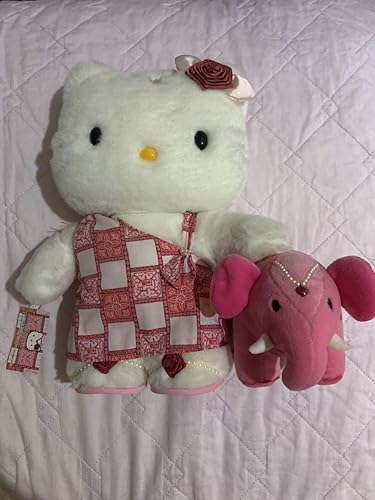 Amazon サンリオ ハローキティ キティちゃん プリンセス ゾウ ピンク バラ ぬいぐるみ ドール 人形 L タグ付き ぬいぐるみ ホビー
