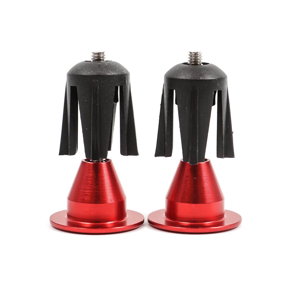 DIYI 2Pcs Aluminum Bicycle Bike Handlebar End Plugs Bungs Caps End Plugs for Most Bicycles Road Bike MTB (RED)