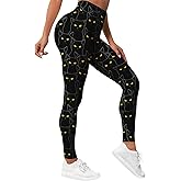PAGYMO Printed Leggings for Women Patterned Crazy Cute Graphic Design High Waisted Workout Athletic Gym Running Yoga Pants