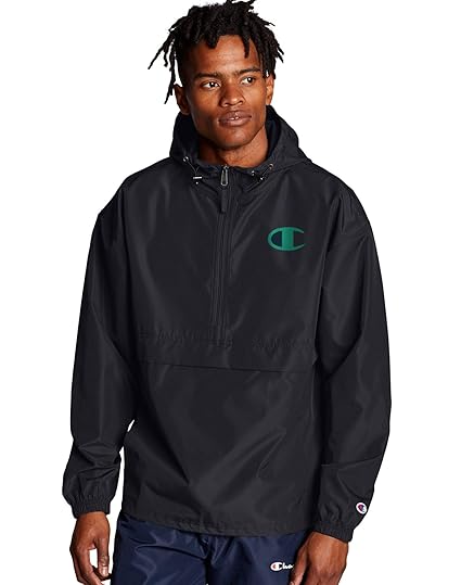 champion men's packable jacket white