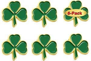 MIDLE 6/12/50/100 Pcs St. Patrick's Day Clover Lapel Pins Ireland Irish Three Leaf Shamrock Lapel Pins Perfect Gifts Badge Brooches Patrick Day Souvenir