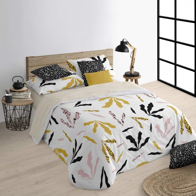 BELUM | Duvet Cover for Bed 135/140 (220 x 220 cm) | Fabric: 100% Organic Cotton, 175 Thread Count, Oeko-Tex Certified | Model: Darliston Pink