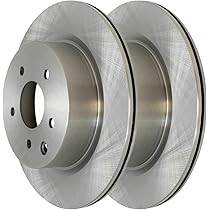 AutoShack Drilled & Slotted Brake Rotors For Nissan 370Z/350Z & Infiniti G35/G37 - Silver Zinc Coated