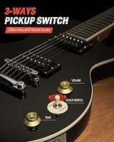 Donner LP Electric Guitar Kit Full Size 39 Inch with Bag Strap Cable Black view 4