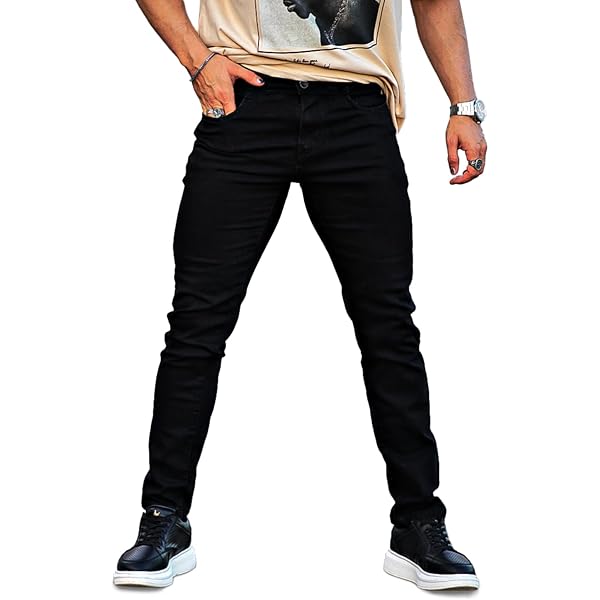 Indigo Star Iron Skinny Leg Fit Black Sand Wash Denim Jeans Pants