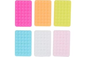 6PCS Suction Cup Phone Case Mount, Fluorescent Color Silicone Double Sided Phone Grip Strong Anti Slip Universal Suction Smar