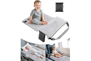 ANYSWEET Toddler Airplane Bed, Portable Airplane Seat Extender Travel Bed for Kids, Soft Baby Plane Travel Essentials for Flying, Toddlers Long Flight Must Haves Footrest