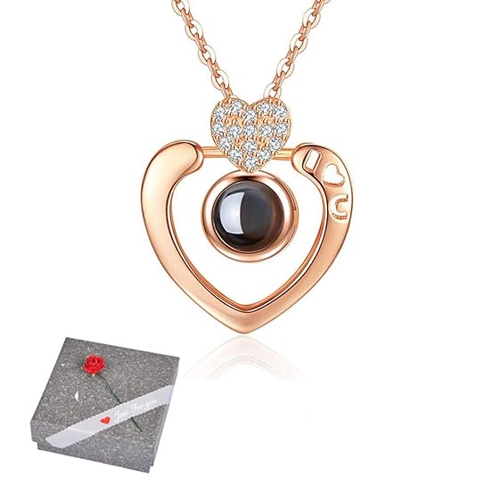 Amaza S925 Sterlingsilber 100 Sprachen Ich liebe dich Halskette Zirkon Anhänger Kette mit eleganter Schmuck-100 languages'i l