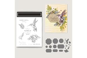 FUNLUCK 2023-2024 Stamp and Dies Set for Card Making, Stamps Arts Supplies Metal Cutting Dies for DIY Scrapbooking,Adult DIY Craft Scrapbooking Arts Crafts for Christmas,Holiday (5251)