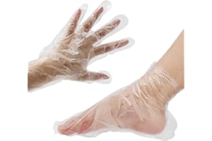 DAMSALE 200pcs Paraffin Wax Bath Liners, Paraffin Bags for Hand & Foot, Plastic Paraffin Socks and Gloves for Therabath Hot Wax Therapy Bags Covers for Paraffin Wax Machine (200pcs mittens booties)