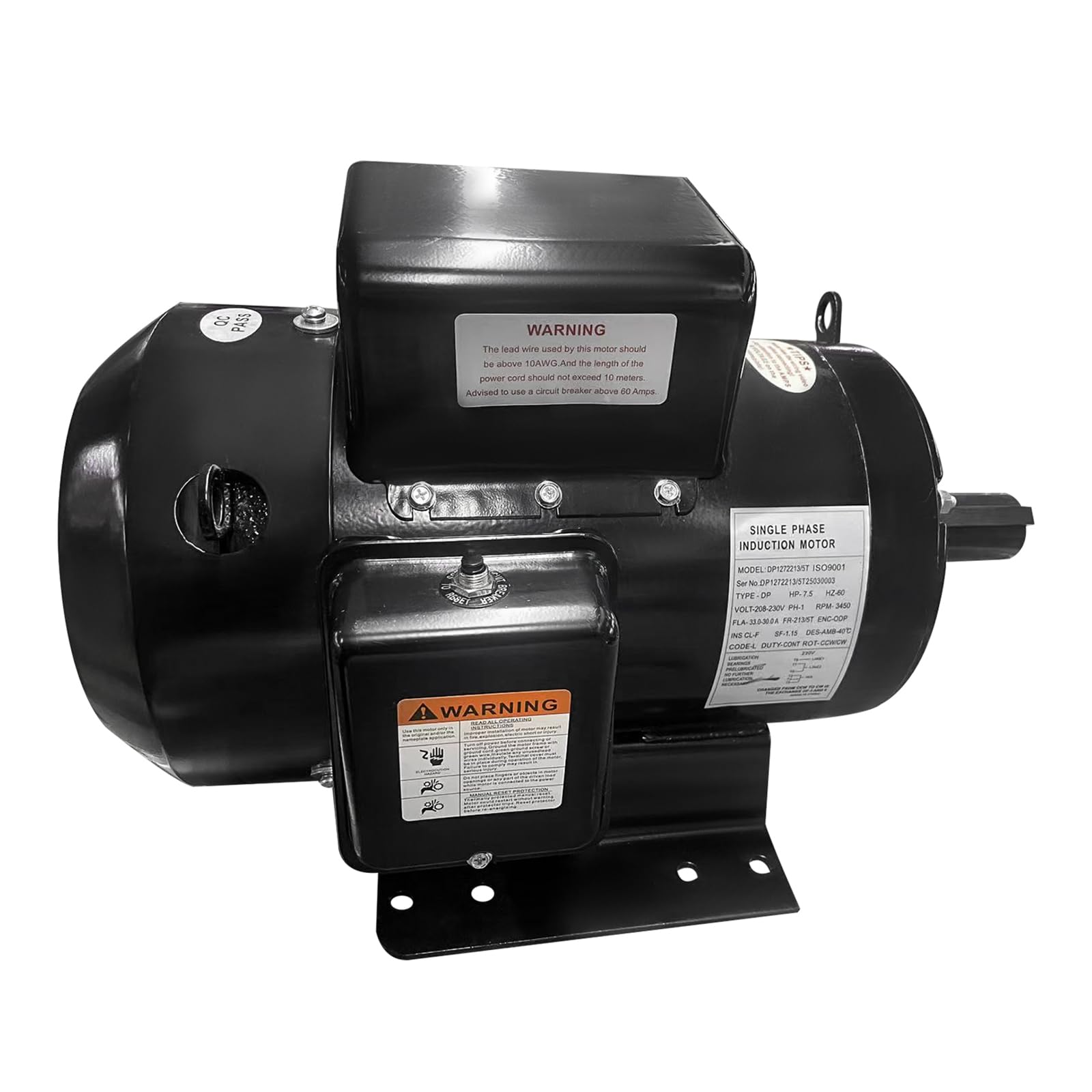 Photo 1 of Censeanku 23172604 7.5HP 230V Air Compressor Motor Compatible with Ingersoll Rand Single Phase 3450 RPM 213T Frame Replace# 45465101 (factory sealed unable to test) 