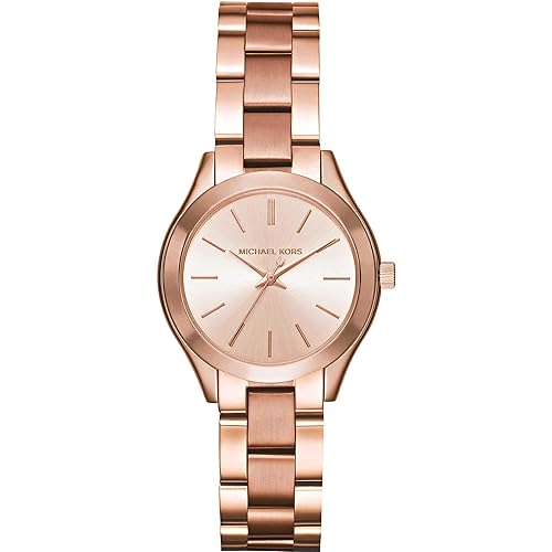 Michael Kors - Slim Runway Ladies 3-Handle Watch with Stainless Steel Band in Rose Gold - MK3513