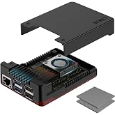 Argon NEO 5 Aluminum Case for Raspberry Pi 5 - Built-in Fan (BRED)