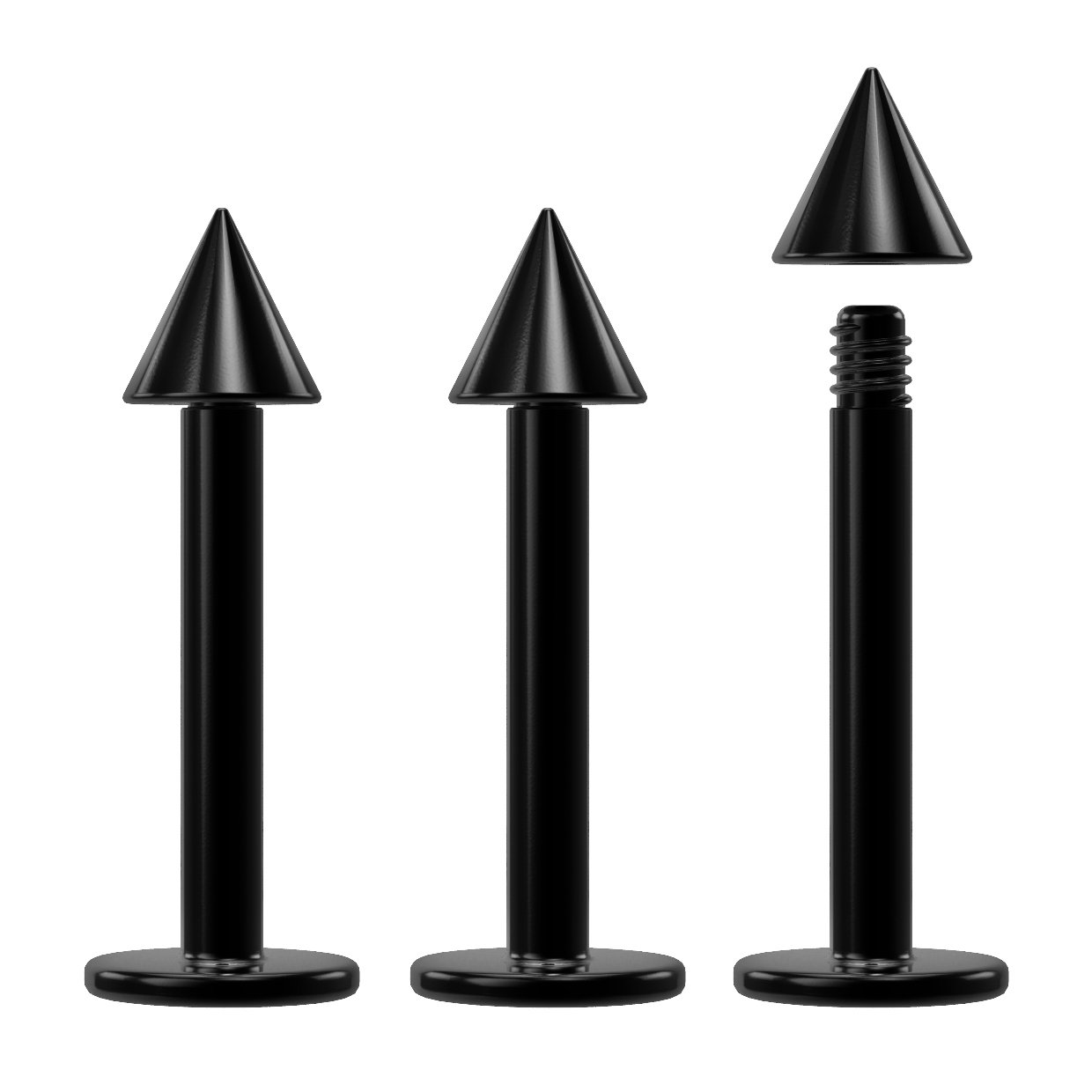 3pc 14g 1.6mm 8mm Inch Black Stainless Steel Lip Bar Labret Bar Ring 3mm Monroe Ear Tragus Stud Bulk Lot