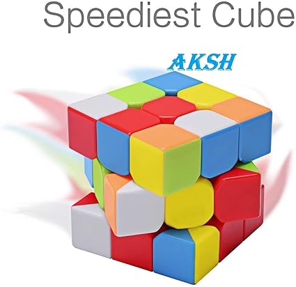 AKSH High Speed 3*3 Magic Speed Cube 3x3x3, High Stability, Stickerless, Amazing Stress Reliever Cube Game, Easy Turning and Smooth Play Puzzle Toy, Multi-Color Rubik Cube Puzzle (3*3 Regular Cube)