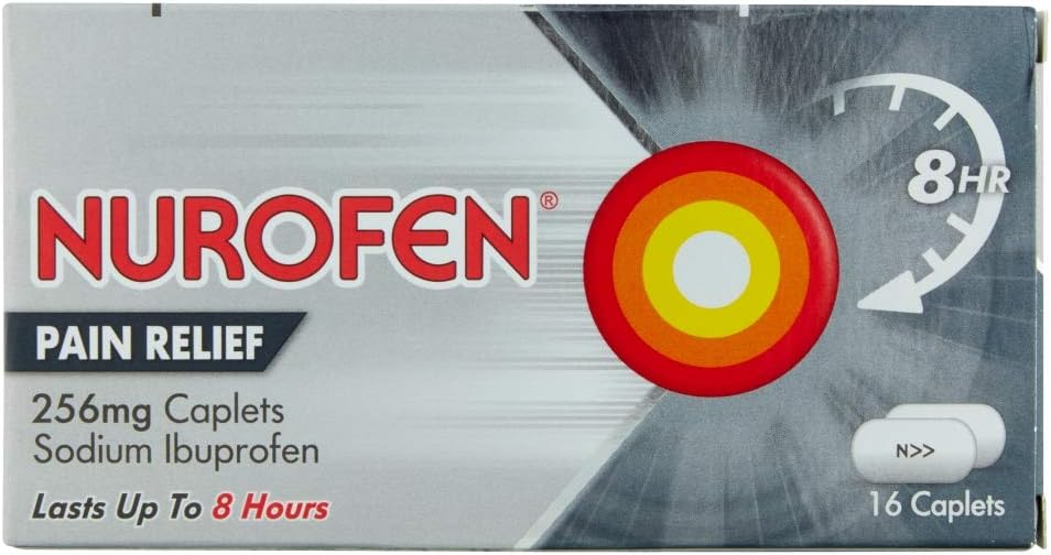 Nurofen Ibuprofen Caplets 256mg, 16 Pack, Joint, Back, Knee Pain Relief, Long-Lasting Painkillers for Cold & Flu - Image 4