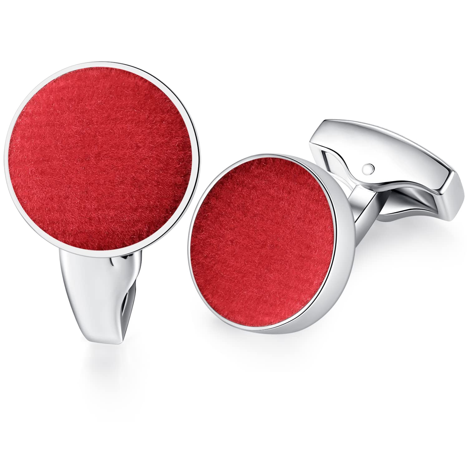 HONEY BEAR Cotton Fabric Valvet Cufflinks for Men's Shirt,for Business Wedding Gift