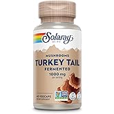 SOLARAY Fermented Turkey Tail Mushroom Supplement 1000mg - Overall Wellness Support - Turkey Tail Mushroom Capsules with Organic Mushrooms - Vegan, Non-GMO, Lab Verified, 60-Day Guarantee, 30 Servings