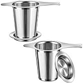 2PCS Tea Infuser for Loose Leaf Tea, BOMANSI BOMS Loose Leaf Tea Steeper Strainer with Double Handles, Extra Fine Mesh Ball Infusers, Diffuser Holder Filter for Mugs, Tea Strainers for Loose Tea