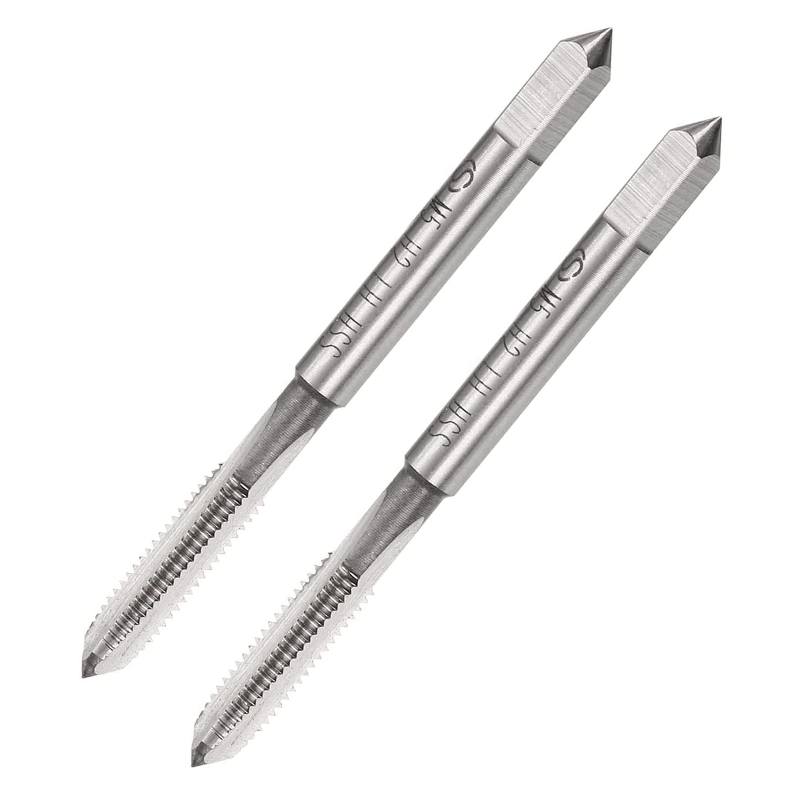 TA-VIGOR 2Pcs M5 x 0.8mm Metric Machine Tap, 3 Straight Flutes Screw Thread Tapping H2 High Speed Steel Threading Machinist Repair DIY Tool — image 1