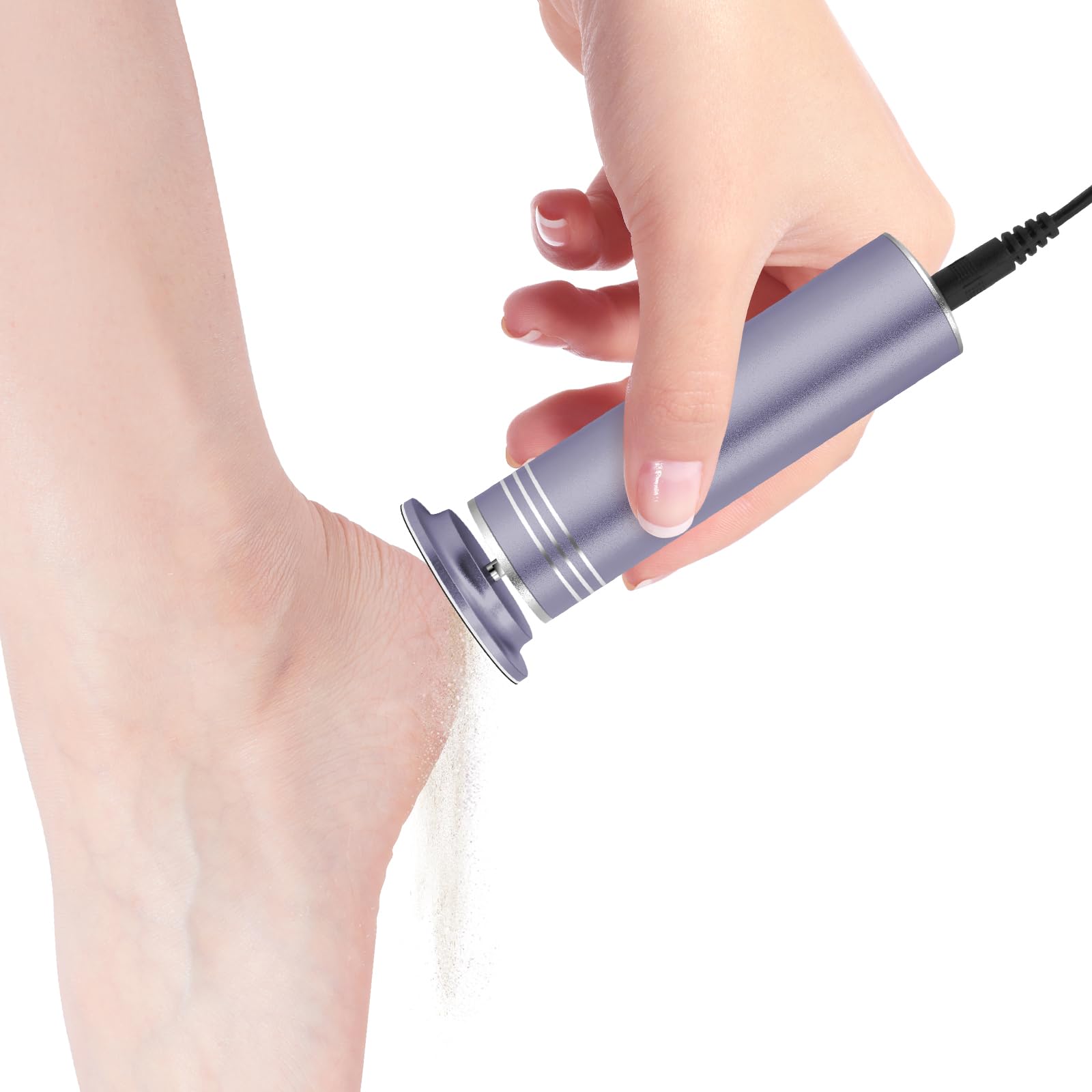 Electric Foot Callus Remover Adjustable Speed Electronic Hard Skin Remover Machine with 60pcs Replaceable Sandpaper Discs (Gray)