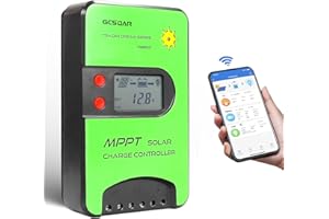 GCSOAR 15A MPPT Solar Charge Controller 12V/24V Automatic Maximum PV 75V Charge Controller Built-in WiFi Adapter with LCD Display for Gel-Sealed Immersion AGM and Li-Ion Batteries (WiFi)(TD2107)